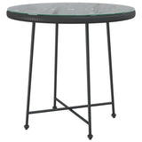 Dining Table Black 80 cm Tempered Glass and Steel 319437