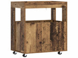 Bar Cart Oak Wood 60 x 39.5 x 89 cm Engineered Wood 8015684