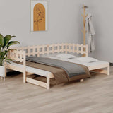 Pull-out Day Bed without Mattress 2x cm Solid Wood Pine 820766