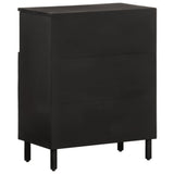 Side Cabinet Black 60x33x75 cm Solid Wood Mango 356844