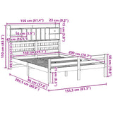 Bookcase Bed without Mattress 150x200 cm King Size Solid Wood Pine 3322265