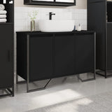 Bathroom Sink Cabinet Black 91x35x60 cm Engineered Wood 848659