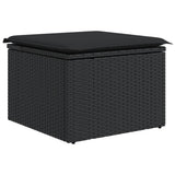 10 Piece Garden Sofa Set with Cushions Black Poly Rattan 3228895