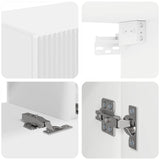 TV Cabinet Set Wall-mounted 4 pcs White Engineered Wood 3409033