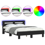 Bed Frame with LED without Mattress Black 120x190 cm Small Double 3207575