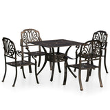 ZNTS 5 Piece Bistro Set Cast Aluminium Bronze 3070604