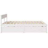 Bed Frame without Mattress White 200x200 cm Solid Wood Pine 3282337