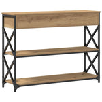 ZNTS Console Table Artisan Oak 100x28x75 cm Engineered Wood & Steel 863528
