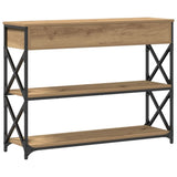 ZNTS Console Table Artisan Oak 100x28x75 cm Engineered Wood & Steel 863528