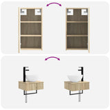 Bathroom Furniture Set 3 pcs Sonoma Oak 33 x 34.5 x 160 cm 3406045