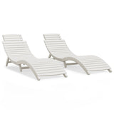 Sun Loungers 2 pcs White 184x55x64 cm Solid Wood Acacia 3155470