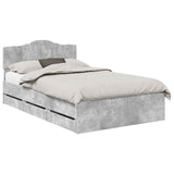 Bed Frame with Drawer Concrete Grey 120 x 190 cm Engineer Wood 3413029