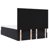 Ottoman Bed with Mattresses Black 140x190cm Velvet 3313471