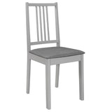 Dining Chairs with Cushions 2 pcs Grey Solid Wood 247638