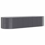 Garden Raised Bed Galvanised Steel 322x100x68 cm Anthracite 319071