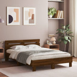 Bed Frame Brown Oak Engineered Wood 135x190 cm Double Modern 3207447