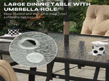 Seven-Piece Garden Dining Set with Cushions - Beige T3398P319999
