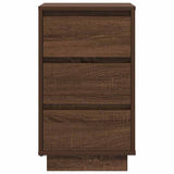 Bedside Cabinet with LED Lights Brown Oak 38x34x65 cm 861307