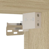 ZNTS Wall-mounted Bedside Cabinets with LED Lights 2 pcs Sonoma Oak 852066