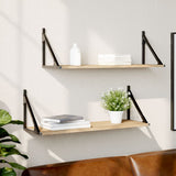Wall Shelves 2 pcs Sonoma Oak 80x25x25.5 cm Engineered wood 836339