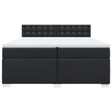 Box Spring Bed with Mattress Black 200x200 cm Faux Leather 3286136
