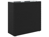 Tall Planter Black 55 x 22 x 70 cm Poly Rattan 42026873