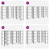 5-Layer Storage Shelves 4 pcs Blue Steel&Engineered Wood 3307607