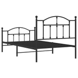 Metal Bed Frame without Mattress with Footboard Black 100x190cm 353451