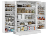 Freestanding Multi-Storage Kitchen Cupboard with Adjustable Shelves White T3398P342967