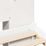 Bookcase Bed without Mattress White 150x200 cm King Size Solid Wood Pine 3321855