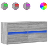 TV Wall Cabinet with LED Lights Grey Sonoma 100x31x45 cm 852297