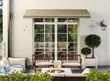 2.5x2 m Manual Retractable Awning-Beige Canopy/White Frame T3398P314125