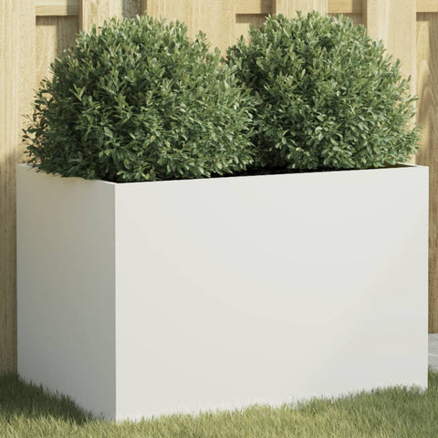 ZNTS Planter White 62x40x39 cm Steel 841596