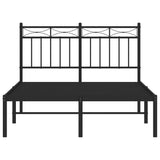 Metal Bed Frame without Mattress with Headboard Black 120x200cm 373689