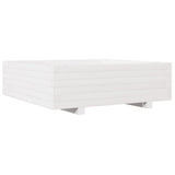 Garden Planter White 80x80x26.5 cm Solid Wood Pine 847309