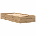 Bed Frame with Drawers Artisan oak 90 x 200 cm Engineered wood 3333988