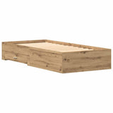 Bed Frame with Drawers Artisan oak 90 x 200 cm Engineered wood 3333988