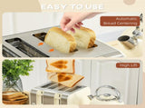 Polished Metal Kettle and Toaster Set - Cream T3398P328324
