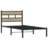 Metal Bed Frame without Mattress Sonoma Oak 90x190 cm Single 4017094