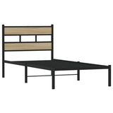 Metal Bed Frame without Mattress Sonoma Oak 107x203 cm 4017098