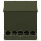Chicken Feeder Olive Green 40 x 40 x 45 cm Cold-Rolled Steel 874679