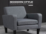 Modern Accent Chair, Occasional Chair with Rubber Wood Legs for Living Room, Bedroom, Grey T3398P328179