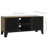 TV Cabinet Rustic Brown 105x36x47 cm Metal and MDF 335909