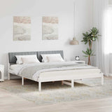 Bed frame White and light grey 180 x 200 cm Solid pine wood 3394357