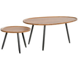 Nesting Coffee Table Set of 2, 80cm Modern Stacking End Side Table with Metal Legs for Living Room T3398P377875