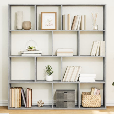 Book Cabinet Concrete Grey 132x29x141.5 cm Engineered Wood 3310310
