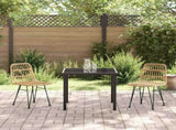 Garden Dining Set 3 pcs Brown Powder-Coated Steel 3379191