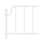 Metal Bed Frame without Mattress with Headboard White 200x200cm 373943
