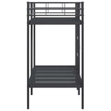 Bunk Bed without Mattress Black 75x190 cm Small Single Steel 42000319