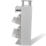 Shoe Cabinet with a Drawer and a Top Glass Shelf Wood White 241244